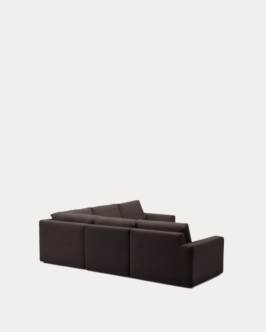 Alea removable cover modular sofa 5-seater in dark brown 310 x 310 cm