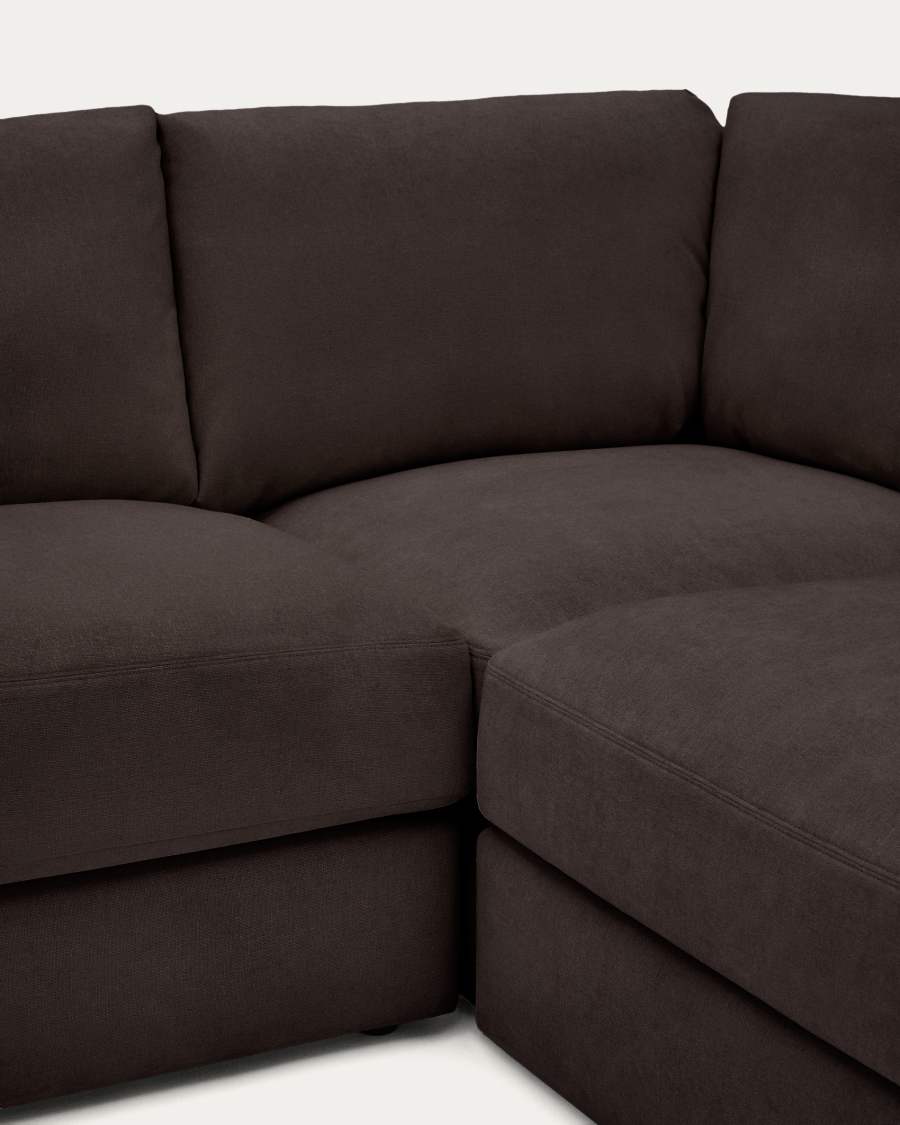 Alea removable cover modular sofa 5-seater in dark brown 310 x 310 cm