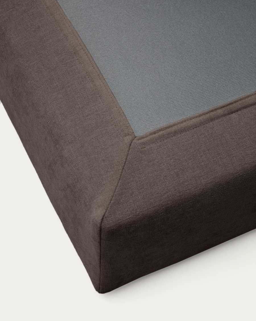Alea removable cover footrest in dark brown chenille 90 x 90 cm