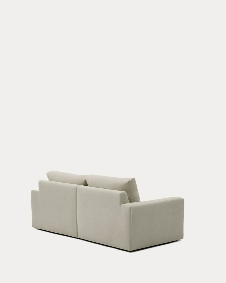 Alea removable cover modular sofa 3-seater in light brown chenille right chaise longue 220 cm