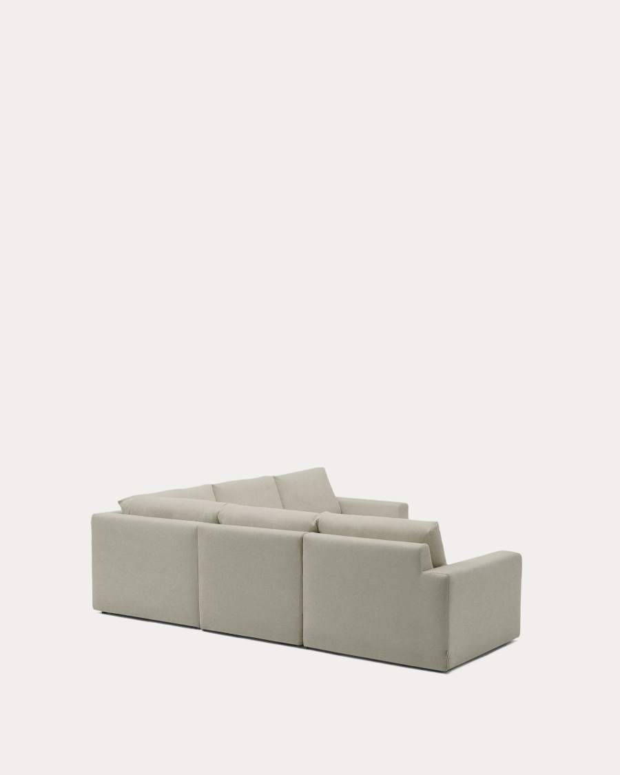 Alea removable cover modular sofa 5-seater in light brown 310 x 310 cm