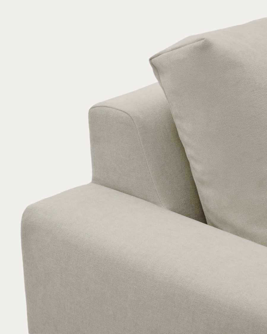 Alea removable cover modular sofa 3-seater in light brown chenille 220 cm