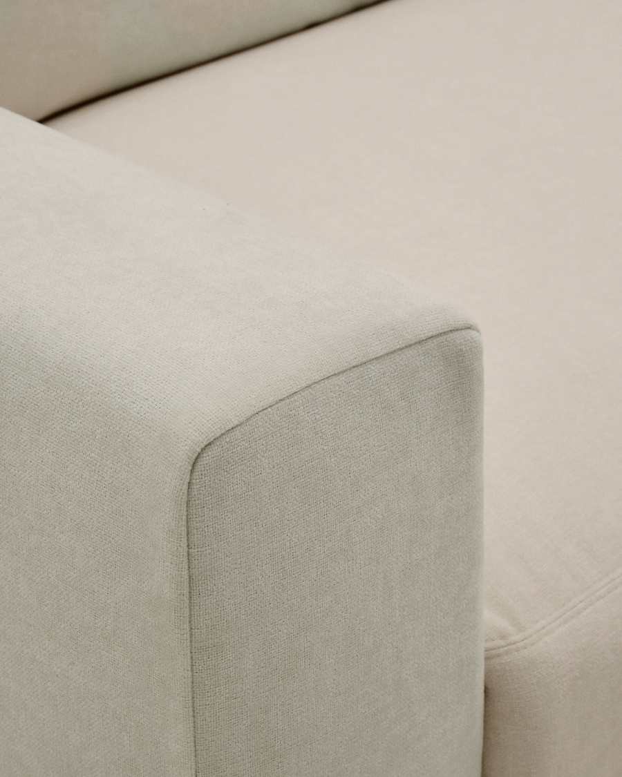 Alea removable cover modular sofa 3-seater in light brown chenille 220 cm