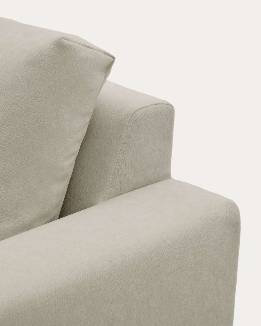 Alea removable cover modular sofa 3-seater in light brown chenille left chaise longue 220 cm