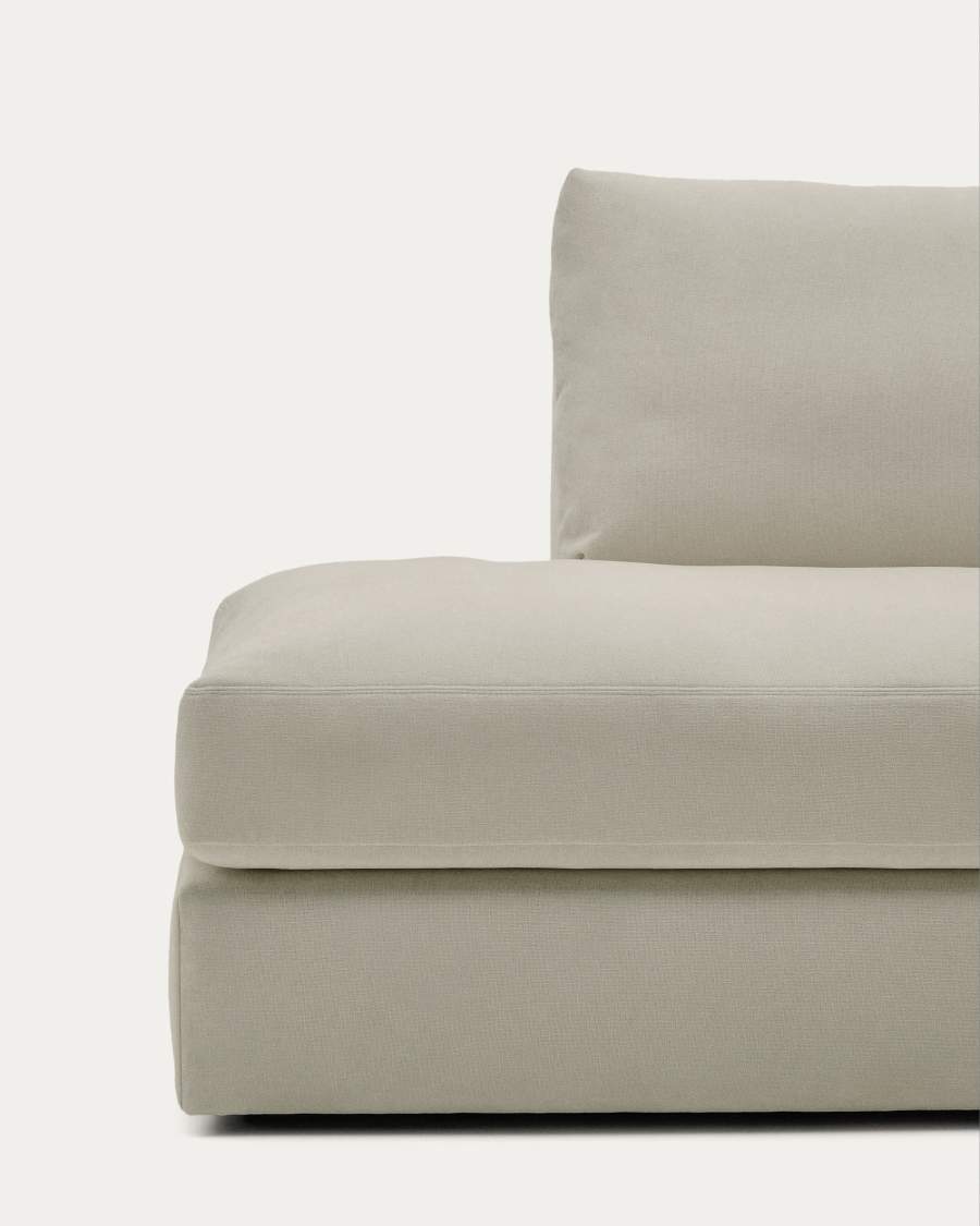 Alea removable cover modular sofa 5-seater in light brown chenille right chaise longue 340 cm