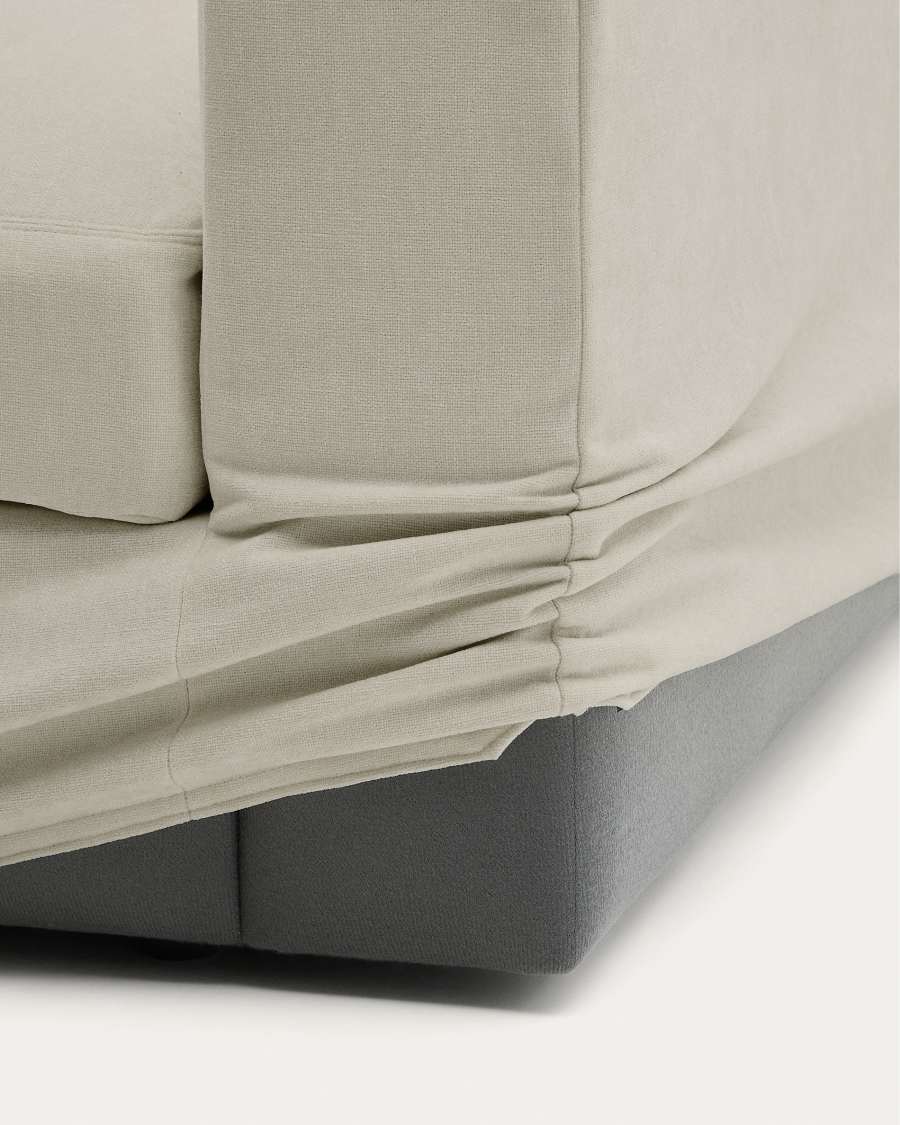 Alea removable cover modular sofa 5-seater in light brown chenille left chaise longue 340 cm