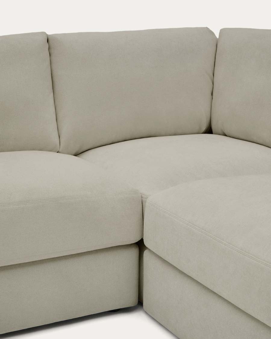 Alea removable cover modular sofa 5-seater in light brown 310 x 310 cm