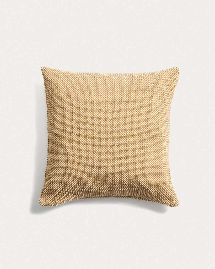 Narida mustard 100% cotton jacquard cushion cover 50 x 50cm