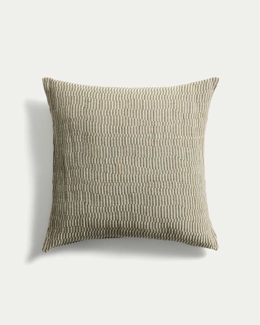 Nerel green cotton and linen jacquard cushion cover 50 x 50cm