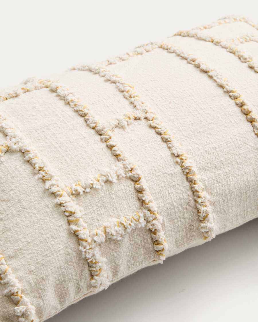 Καλύμμα μαξιλαριού Verion με κίτρινο κεντημένο γεωμετρικό σχέδιο 30 x 50 εκ.