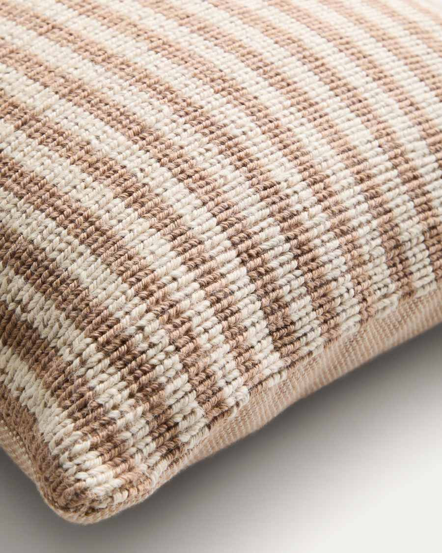 Dirome beige striped 100% PET cushion cover 45 x 45cm
