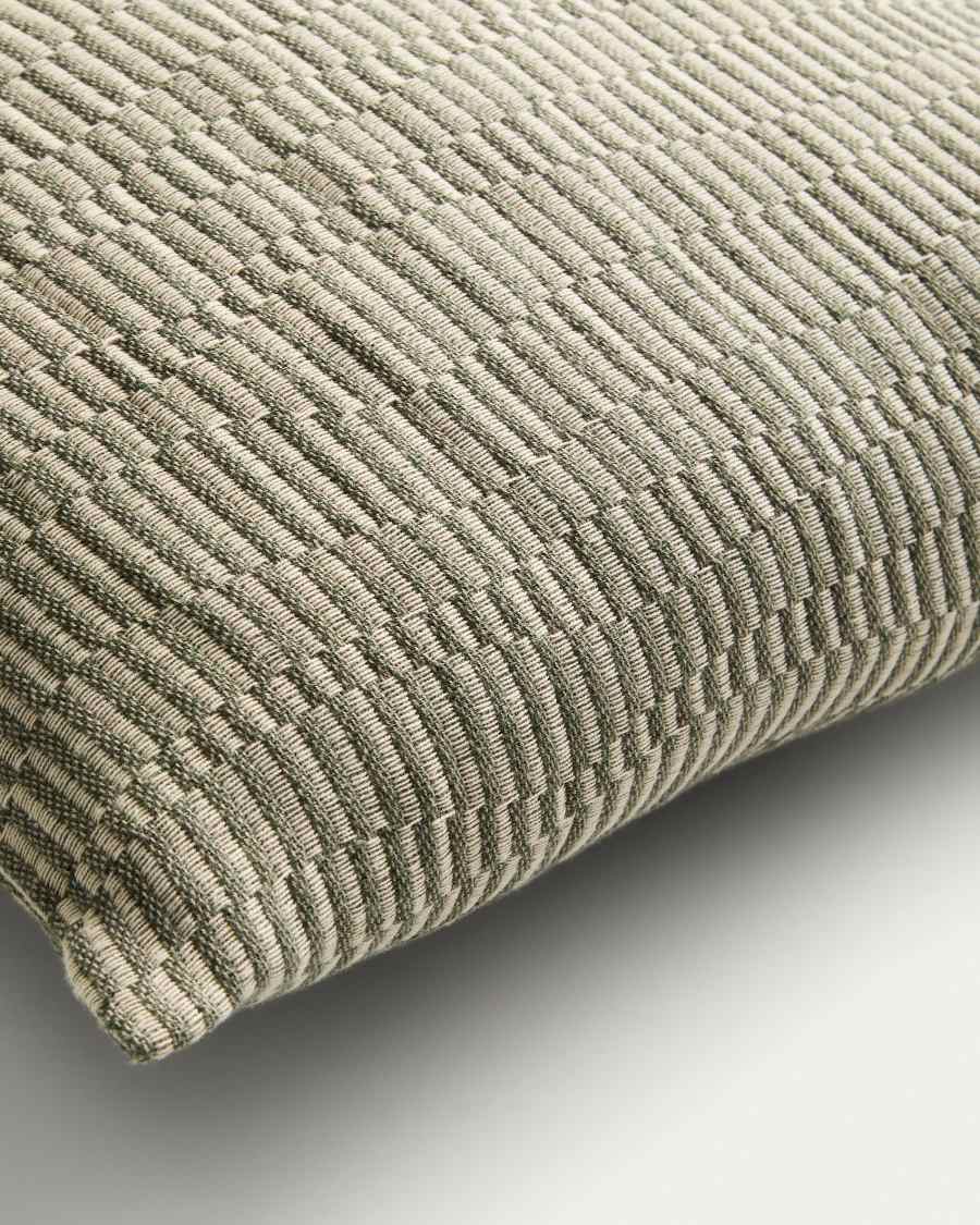 Nerel green cotton and linen jacquard cushion cover 50 x 50cm