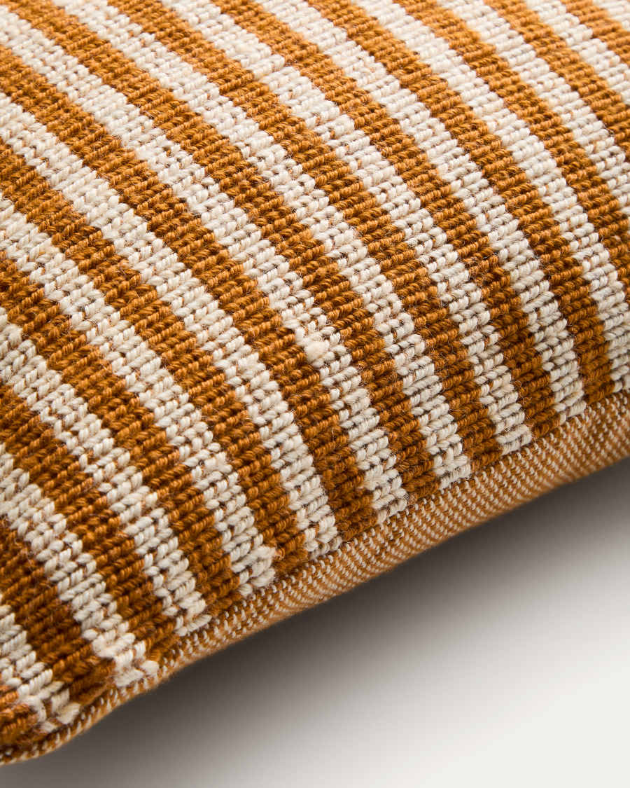 Dirome orange striped 100% PET cushion cover 45 x 45cm