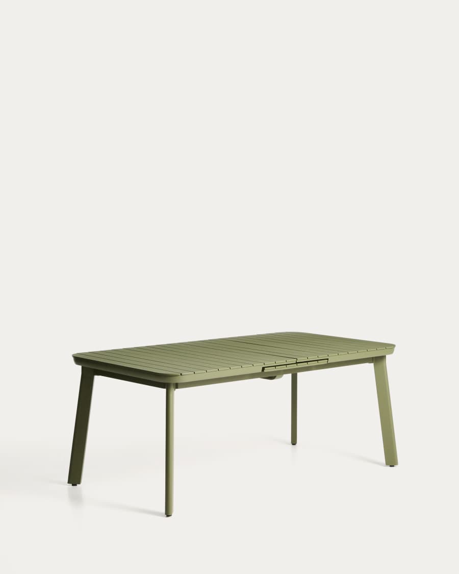 Ανοιγόμενο τραπέζι εξωτερικού χώρου Izola από αλουμίνιο με πράσινο φινίρισμα 185 (235) x 100 εκ