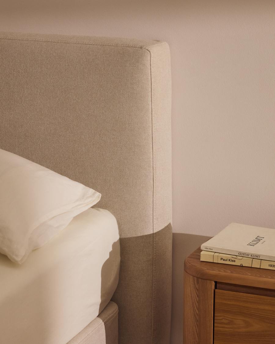 Blok ecru headboard with removable cover for bed up to 90cm