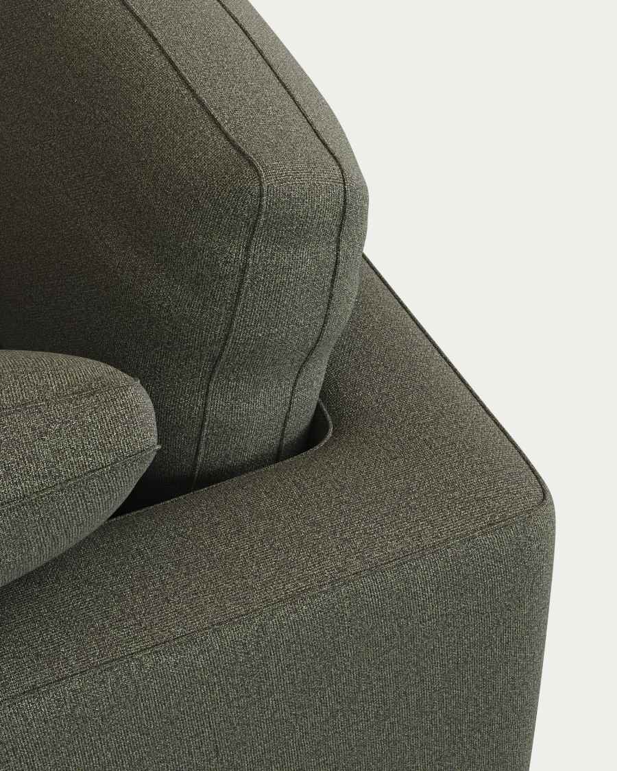 Gala 4-seater sofa with left-hand chaise longue in dark green chenille FSC Mix Credit 300 cm