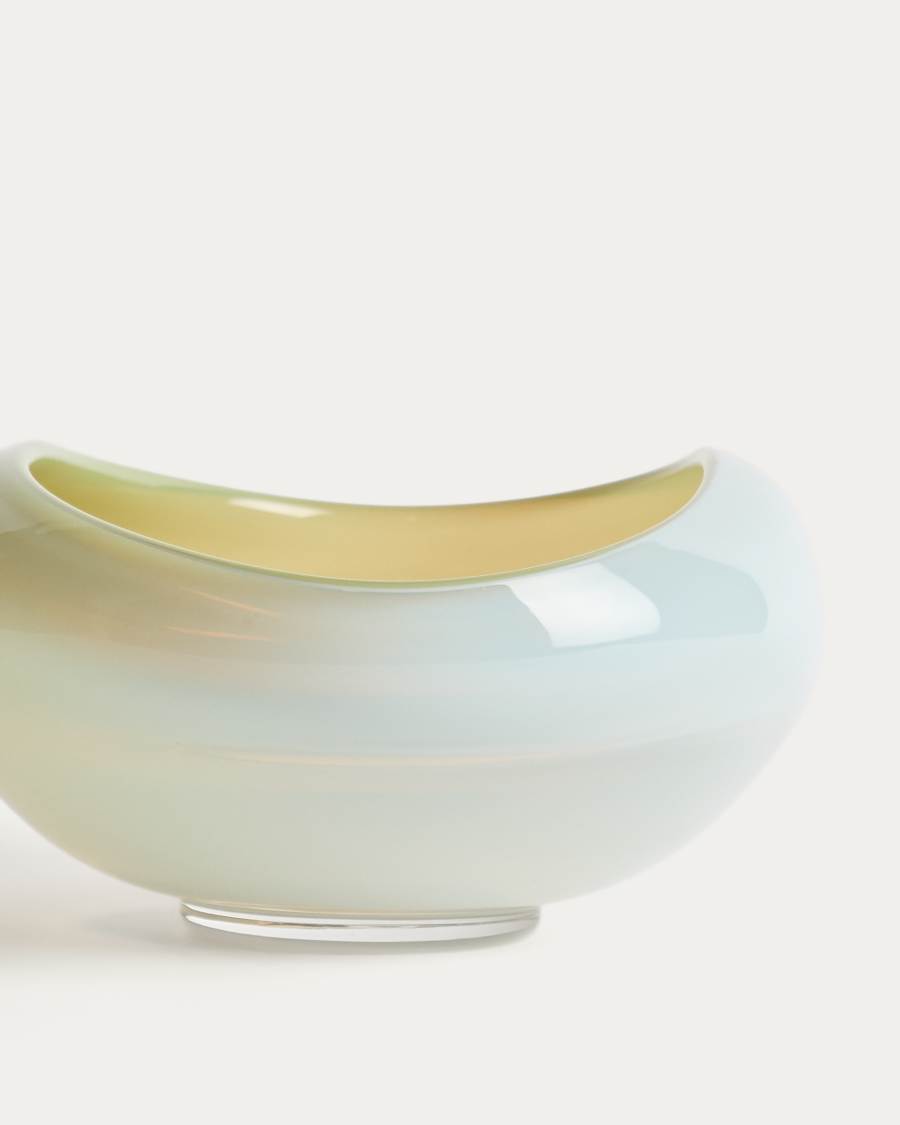 Centerpiece Nodila από λευκό γυαλί 30 x 21 εκ