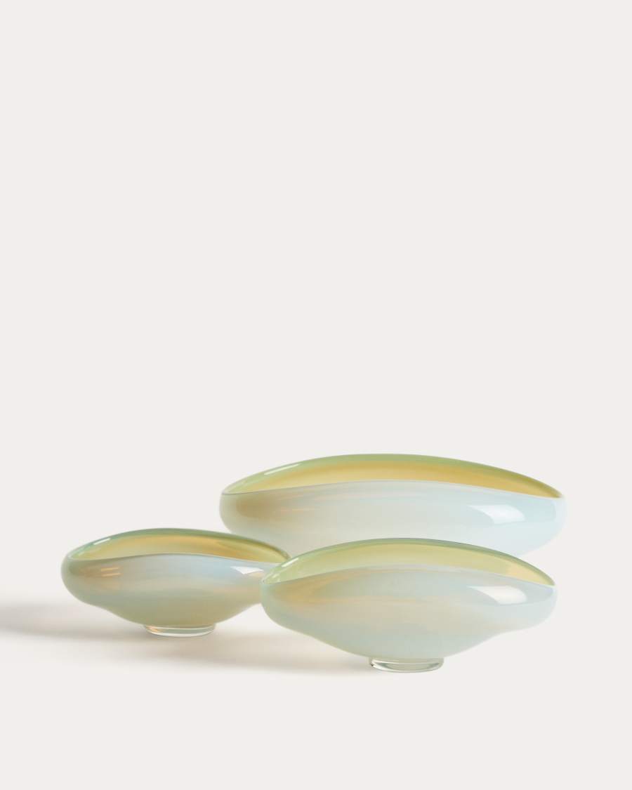 Centerpiece Nodila από λευκό γυαλί 30 x 21 εκ