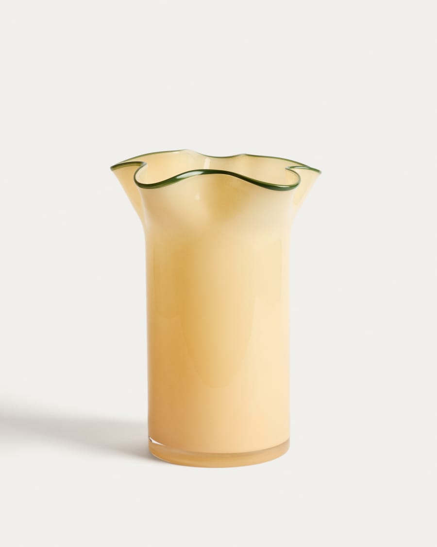 Vase Endasi en verre jaune 31 cm