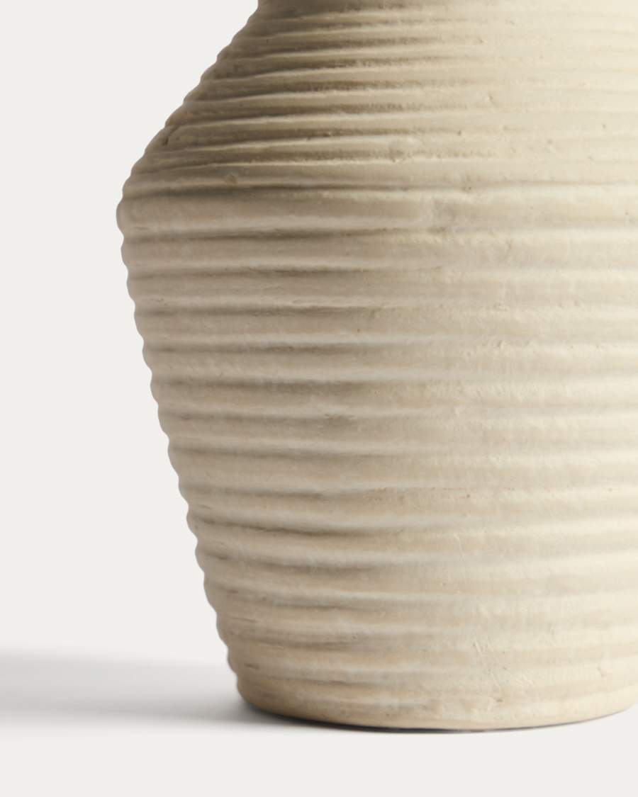 Pria beige papier-mâché vase 25cm