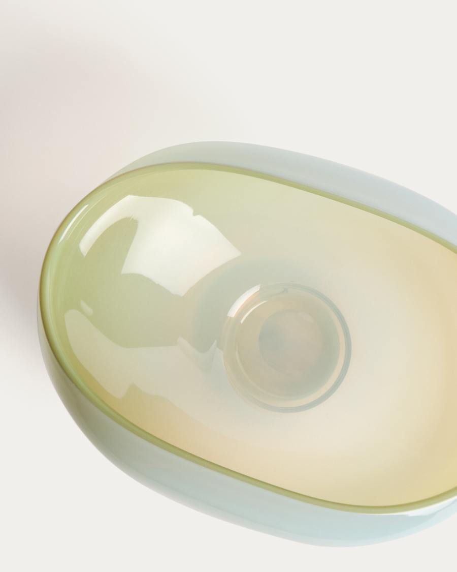 Centerpiece Nodila από λευκό γυαλί 30 x 21 εκ