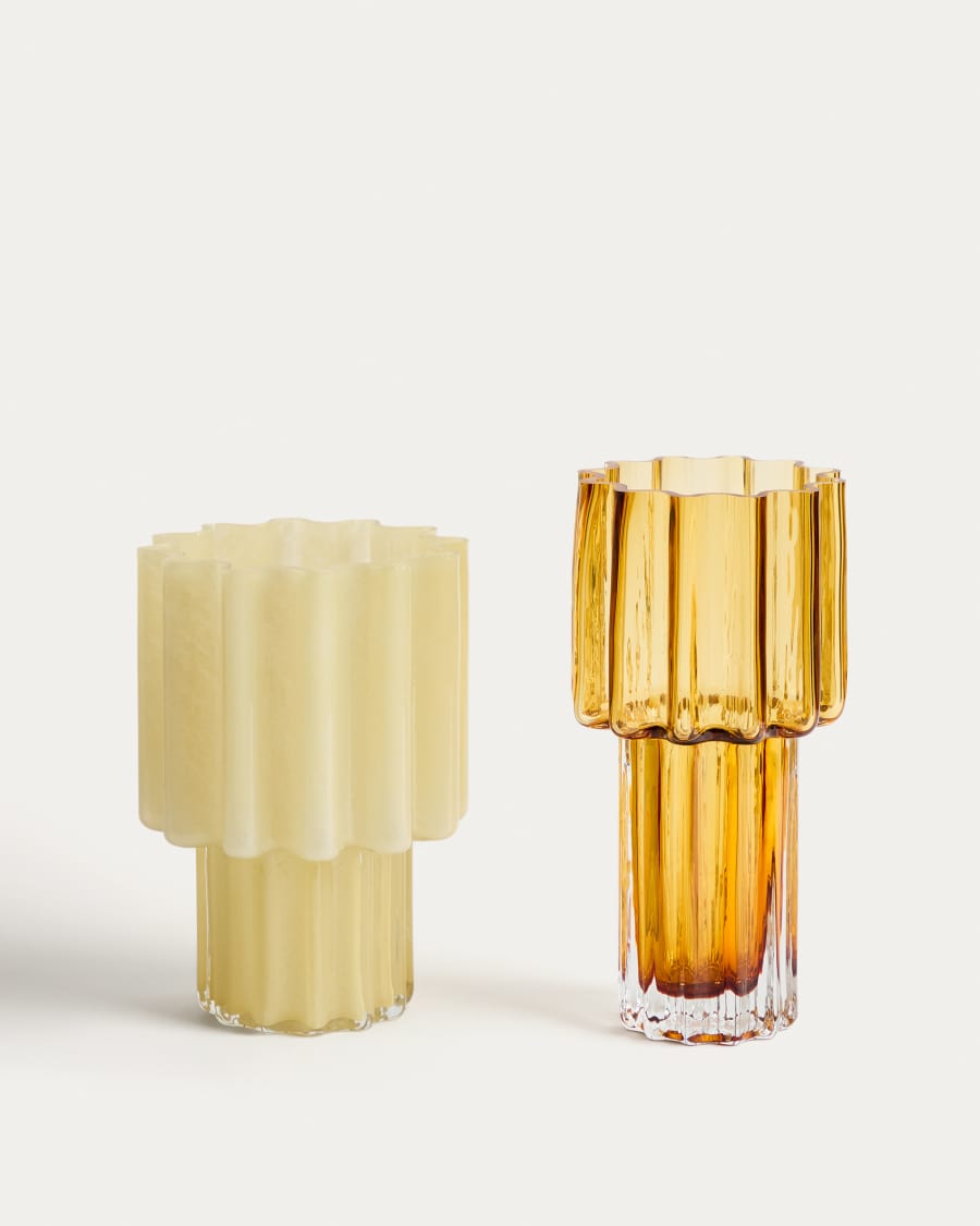 Vase Cristila aus gelbem Glas, 25 cm