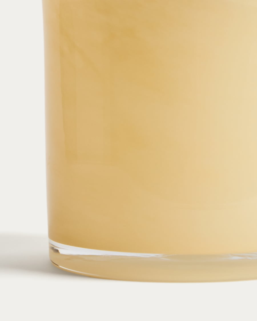 Vase Endasi en verre jaune 19,5 cm