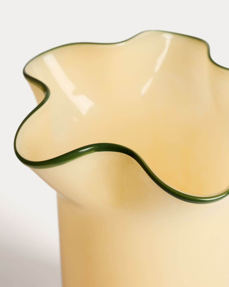 Vase Endasi en verre jaune 31 cm