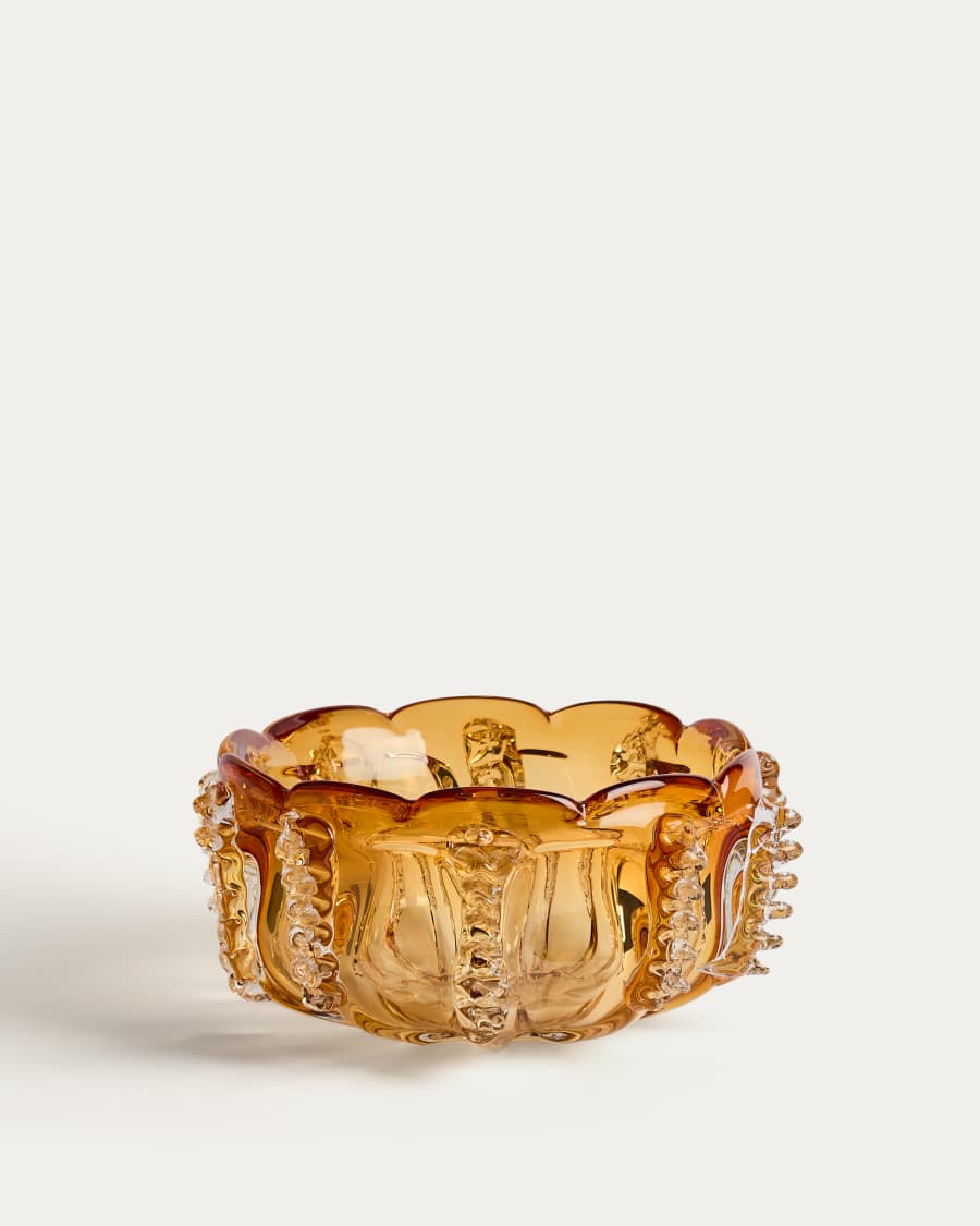 Centerpiece Nicora από πορτοκαλί γυαλί Ø30 εκ