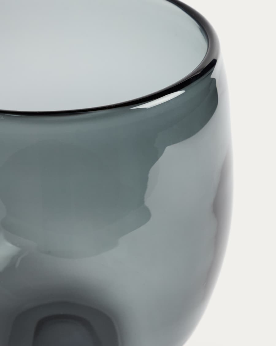 Centerpiece Sirau από γκρι γυαλί Ø24 εκ