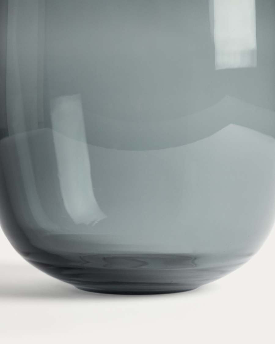 Centerpiece Sirau από γκρι γυαλί Ø24 εκ