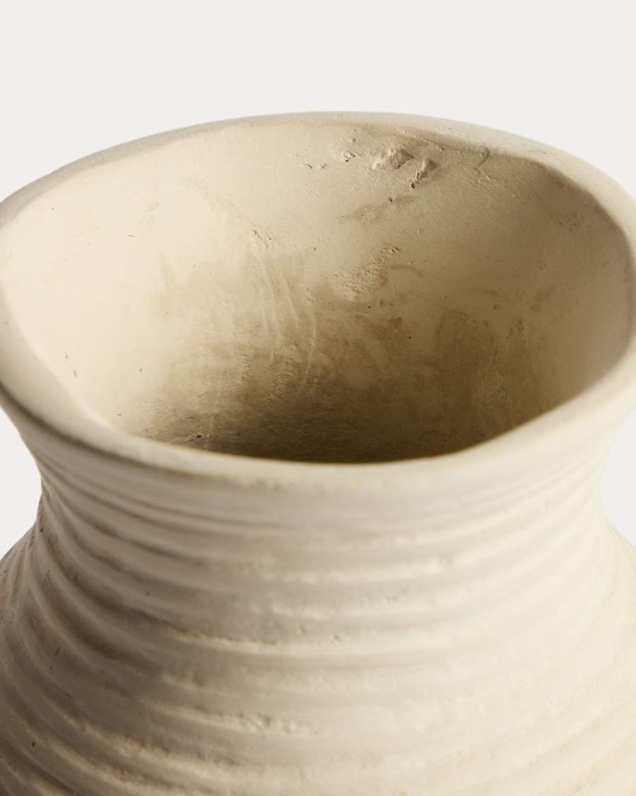 Pria beige papier-mâché vase 25cm