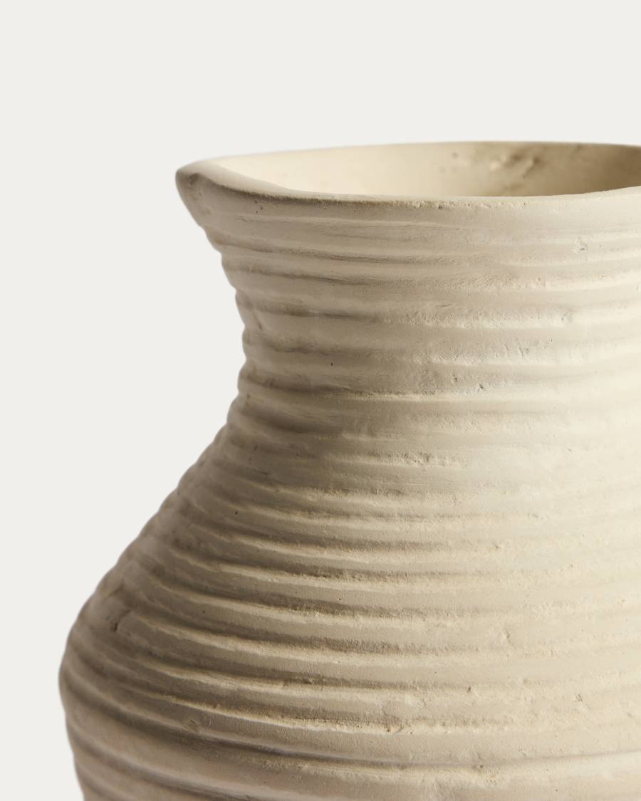 Pria beige papier-mâché vase 25cm