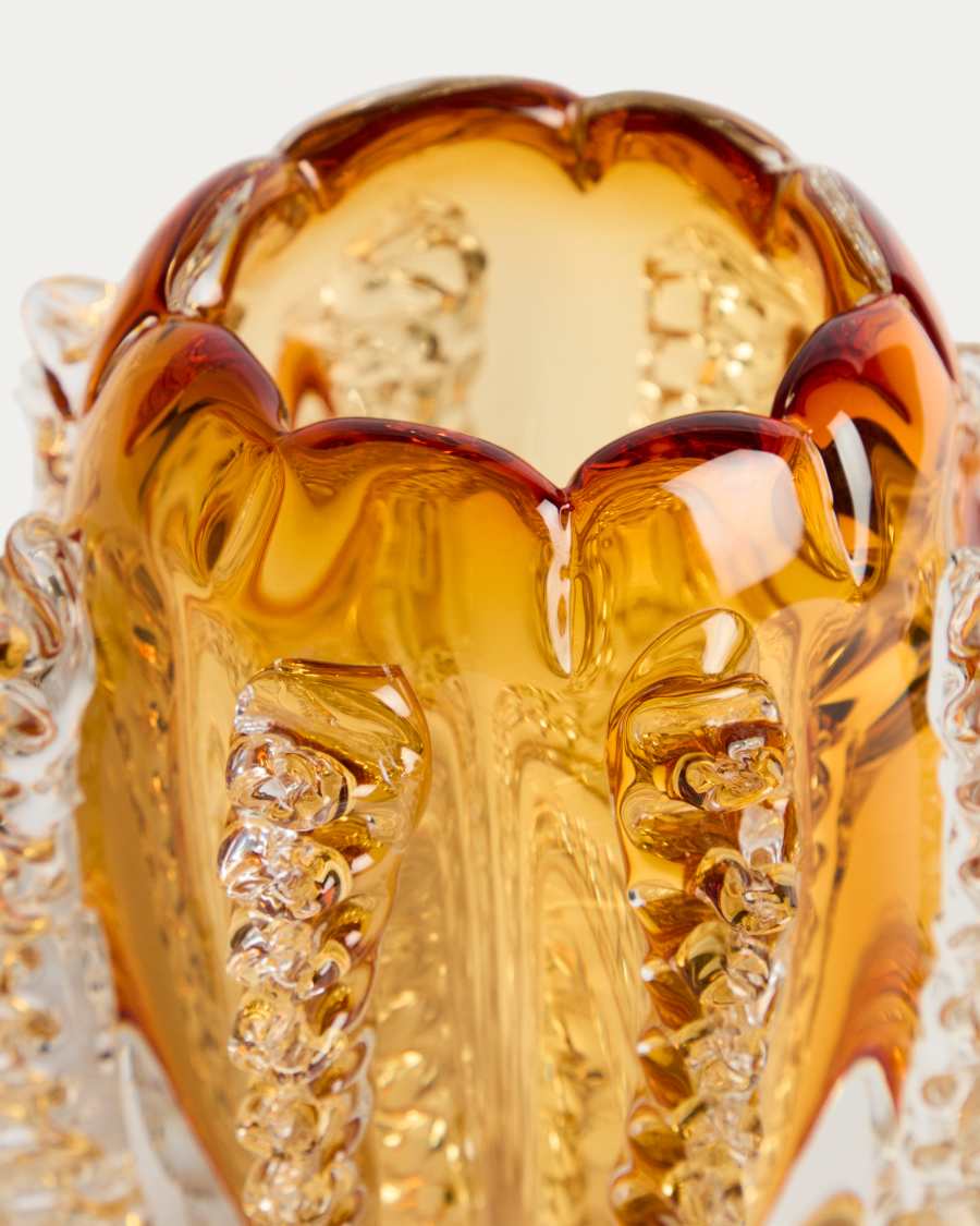 Βάζο Nicora από πορτοκαλίο γυαλί 23 εκ