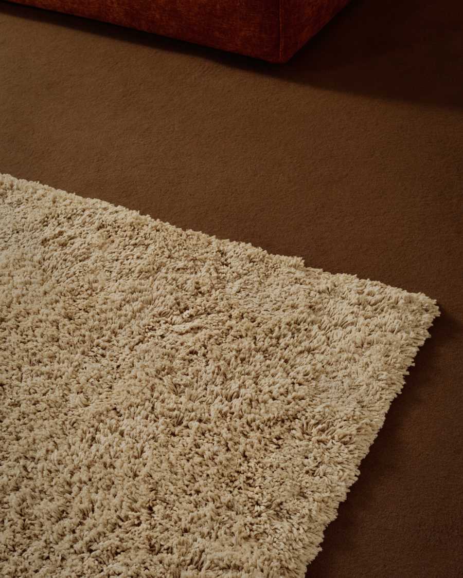 Tapis Neade de coton et polyester beige 200 x 300 cm
