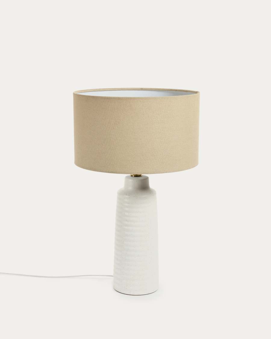 Mijal ceramic table lamp with a white finish