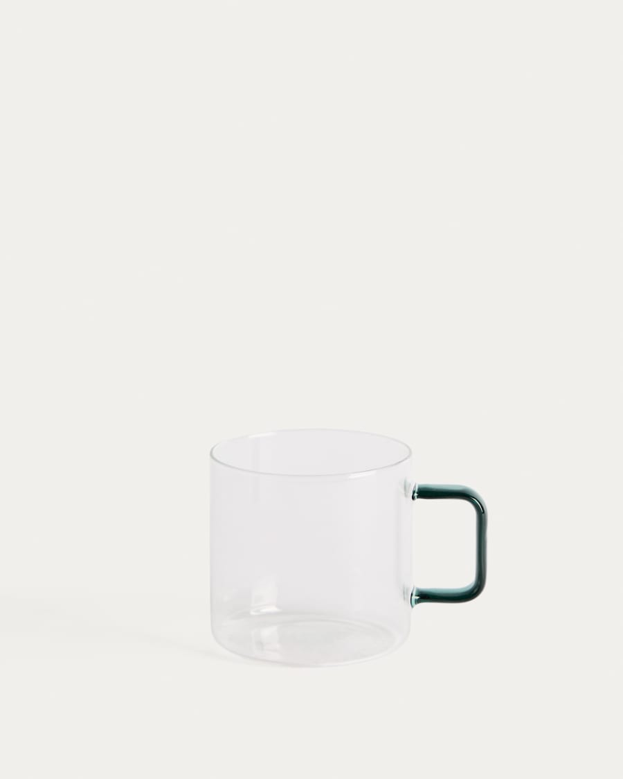 Micla green glass mug with handle