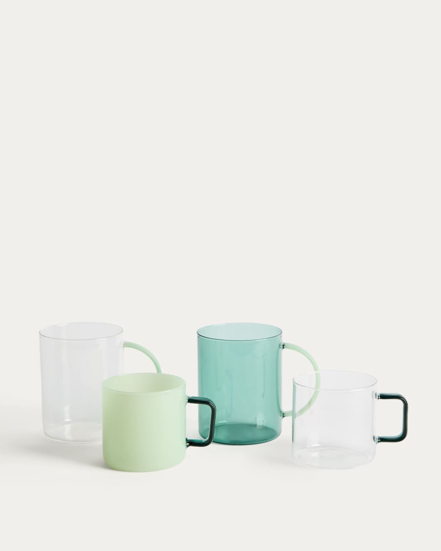 Micla green glass mug with handle
