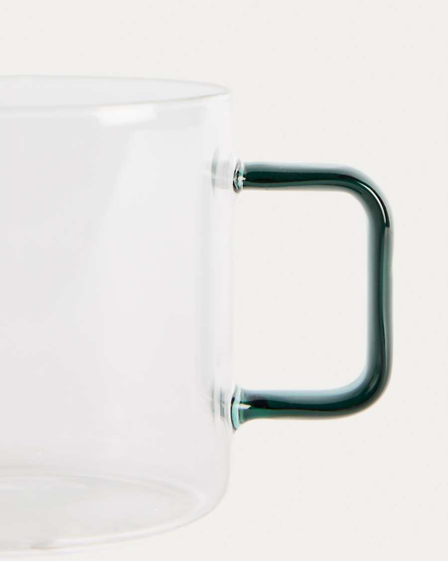 Micla green glass mug with handle