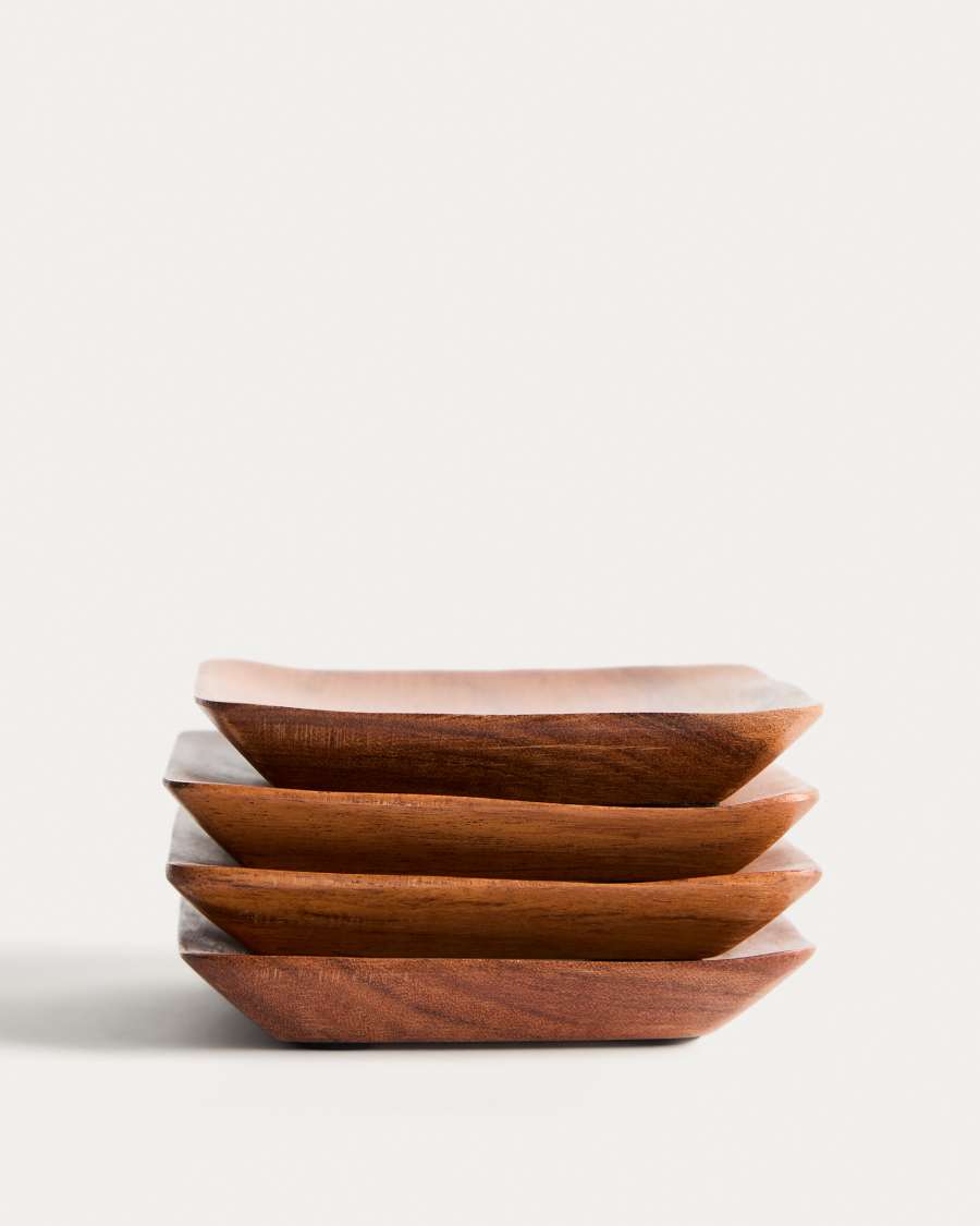Rovin set of 4 acacia wood coasters