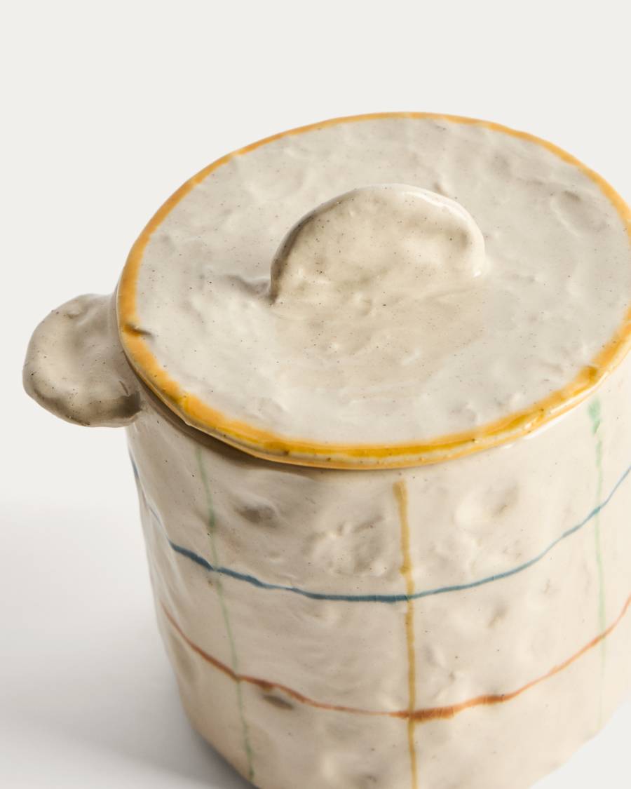 Κεραμικό δοχείο Belor με πολύχρωμες γραμμές 13,5 εκ