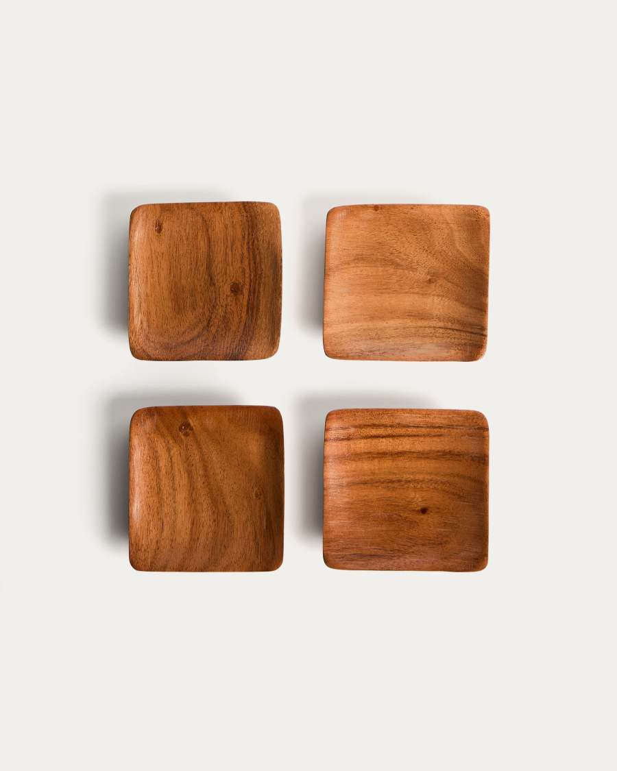 Rovin set of 4 acacia wood coasters