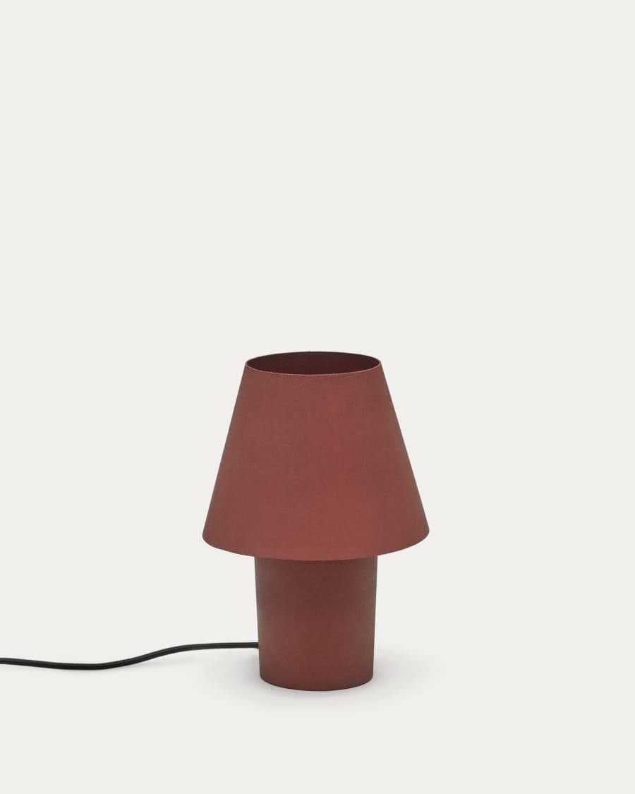 Canapost table lamp in metal with a terracotta painted finish