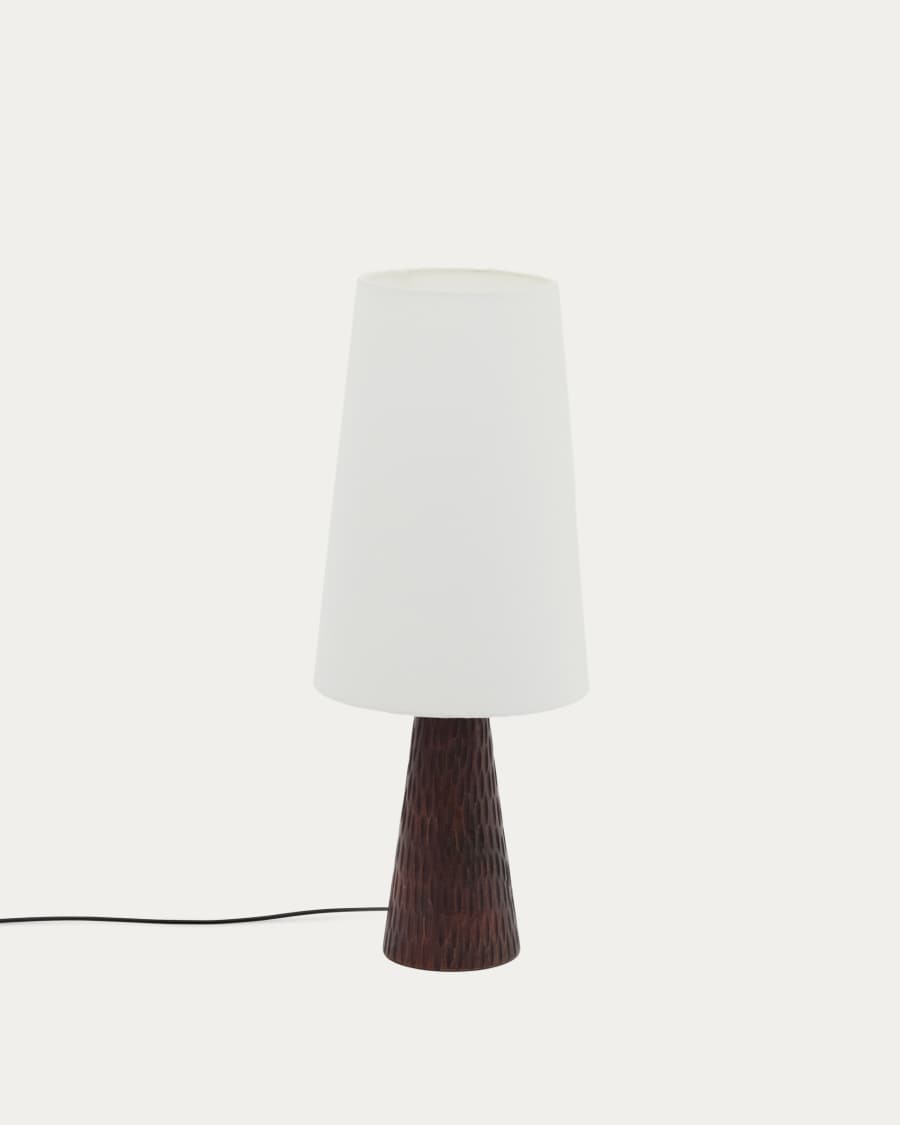Amire table lamp made of wood in a dark finish