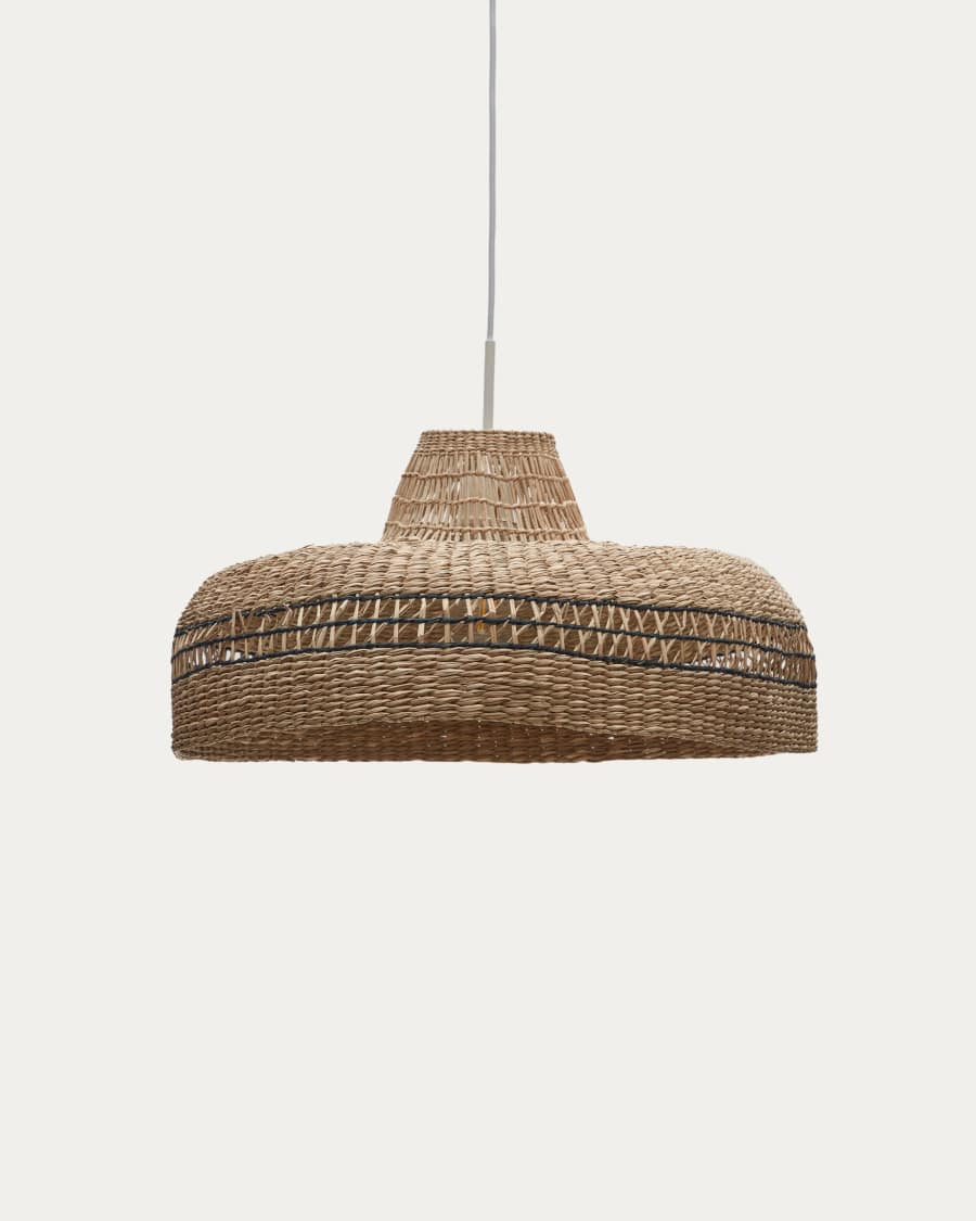 Rupia natural fiber ceiling lamp shade with a natural and black finish, Ø 55 cm