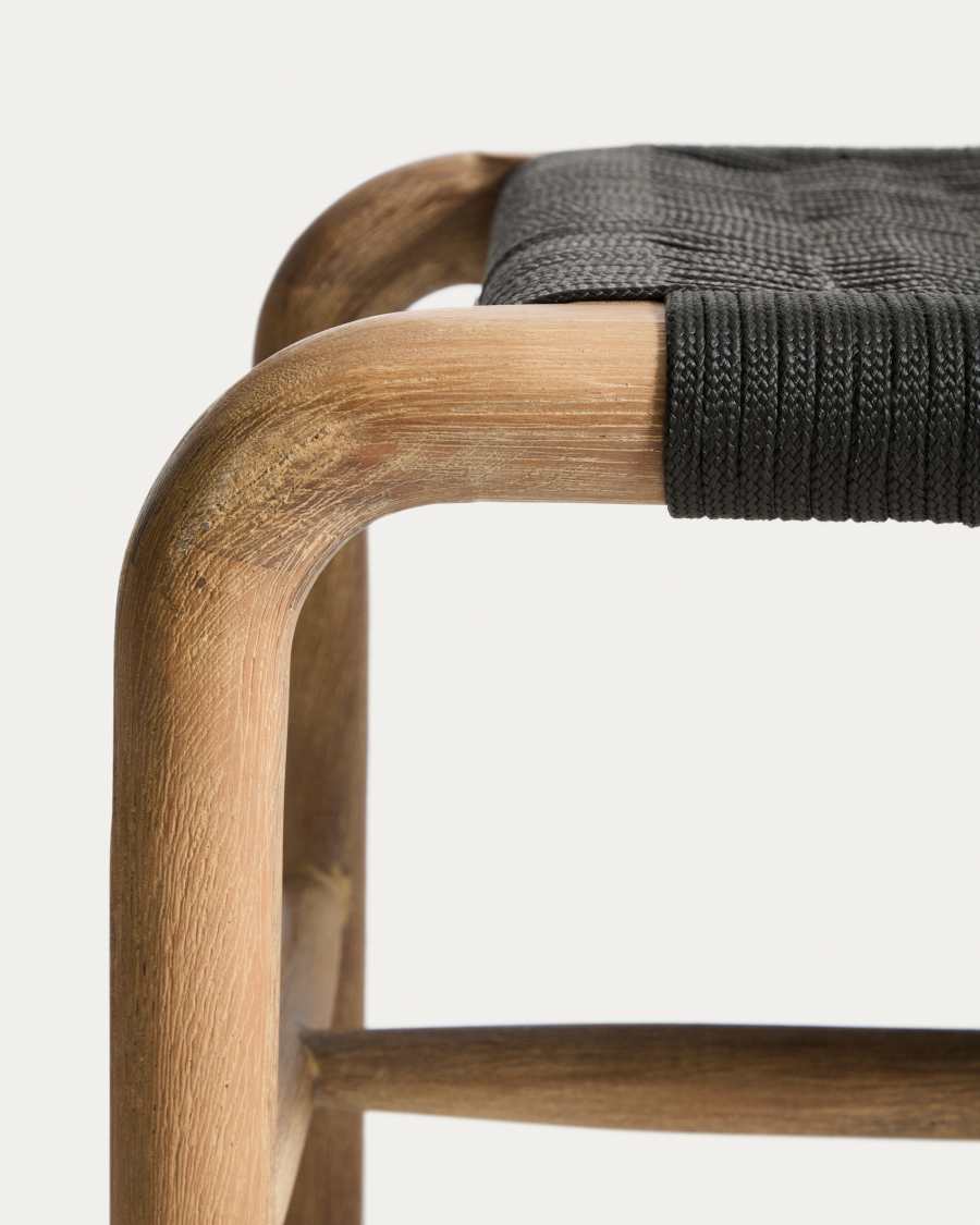 Πάγκος Alipa από μασίφ ξύλο ακακίας και σκούρο γκρι σκοινί 200 εκ FSC 100%