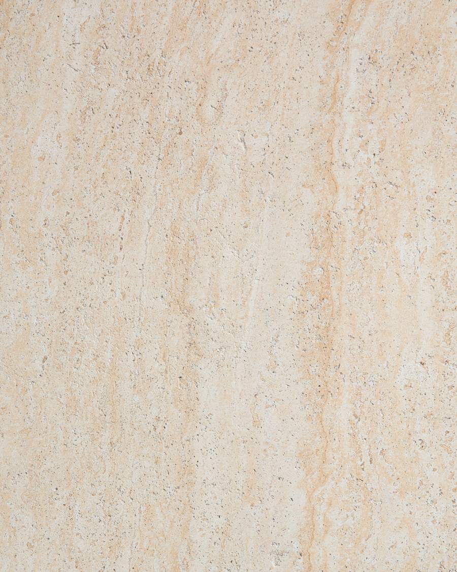 Στρογγυλό τραπέζι Drasi από τσιμέντο με φινίρισμα εφέ τραβερτίνης Ø122 εκ.