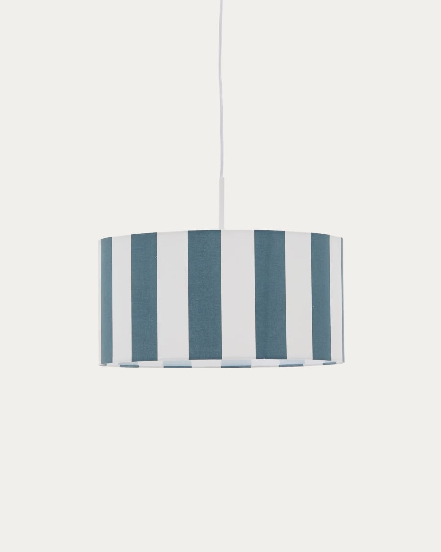 Ciral ceiling lamp shade with blue and white stripes, Ø 40 cm