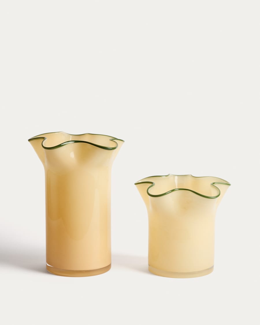 Vase Endasi en verre jaune 31 cm