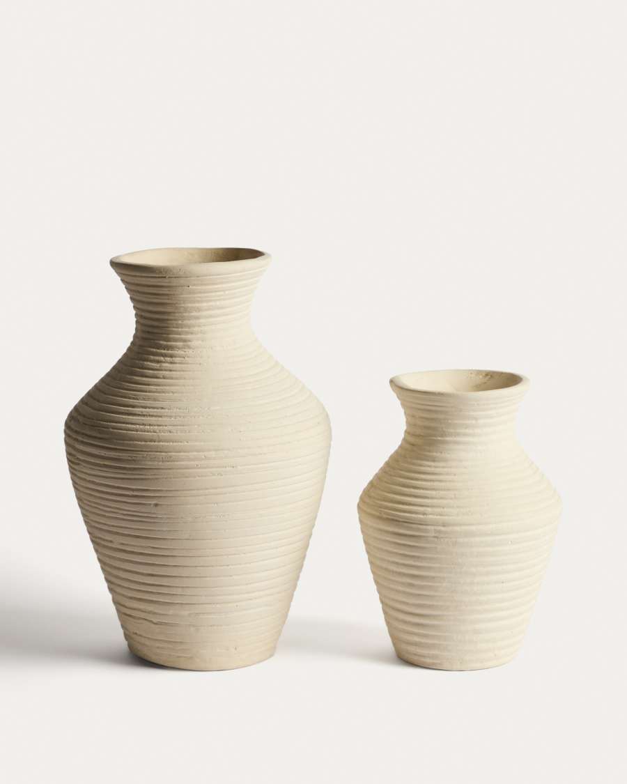 Pria beige papier-mâché vase 36cm